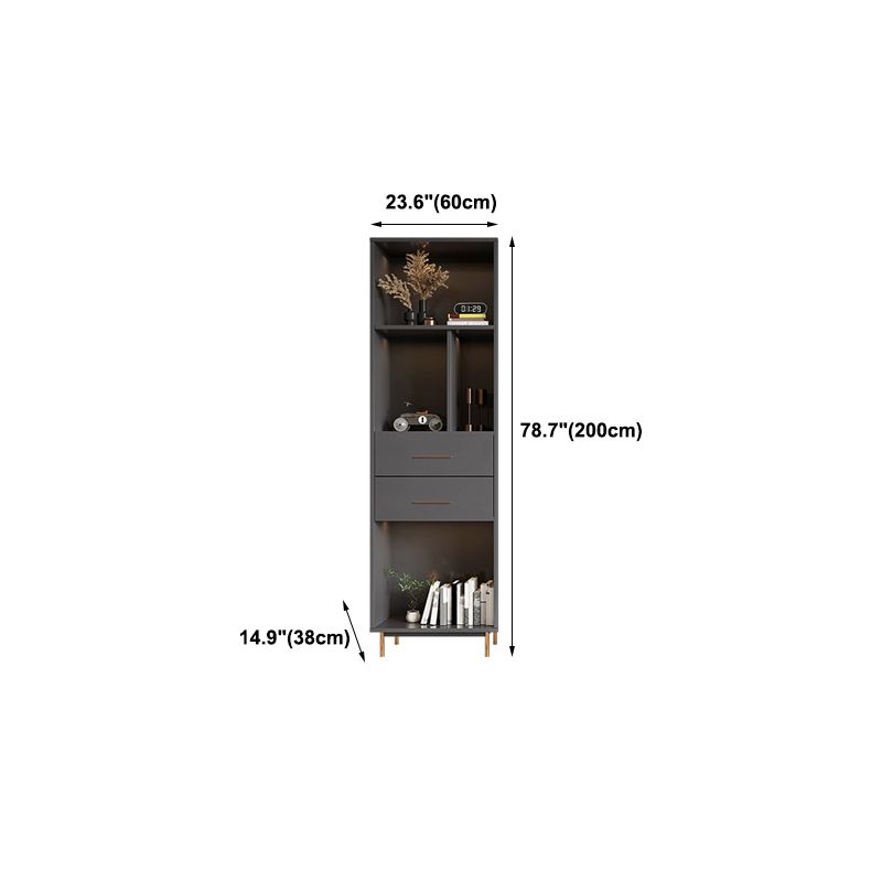 Glam Standard Bookcase Engineered Wood Book Shelf with Cabinets