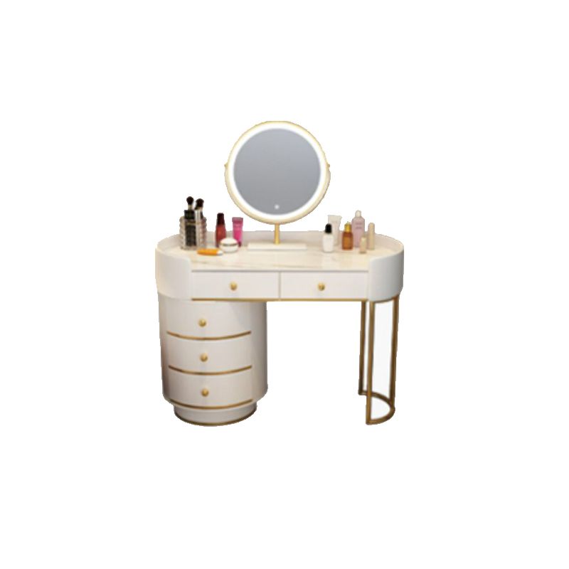 Wooden Makeup Vanity Desk Bedroom Dressing Table Stool Set with Drawer