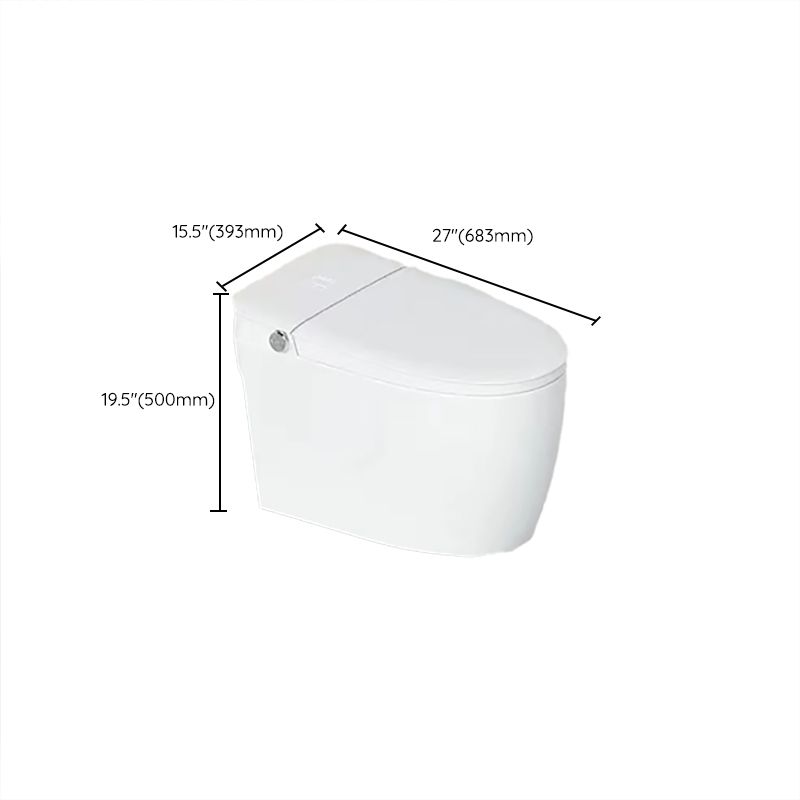 Elongated Floor Standing Bidet with Antimicrobial Heated Seat