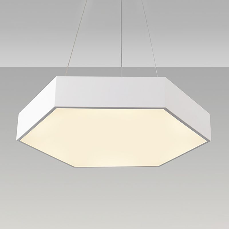 Plafonnier LED de forme hexagonale en fer moderne, 1 lumière, montage encastré pour bureau