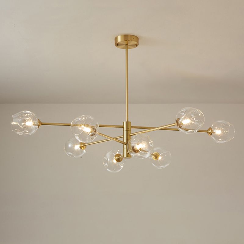 Contemporary Style Spherical Shape Chandelier Lights Glass 8 Light Chandelier Lighting