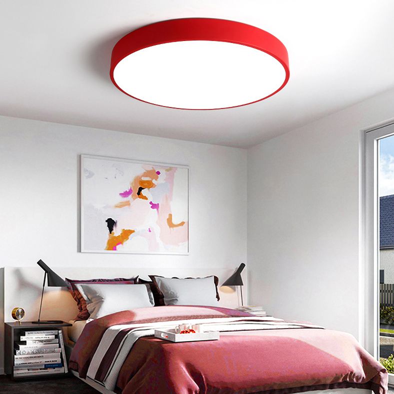 Ronde vorm LED-plafondarmatuur Macaron Eenvoudige woonkamer Acryl inbouwlamp