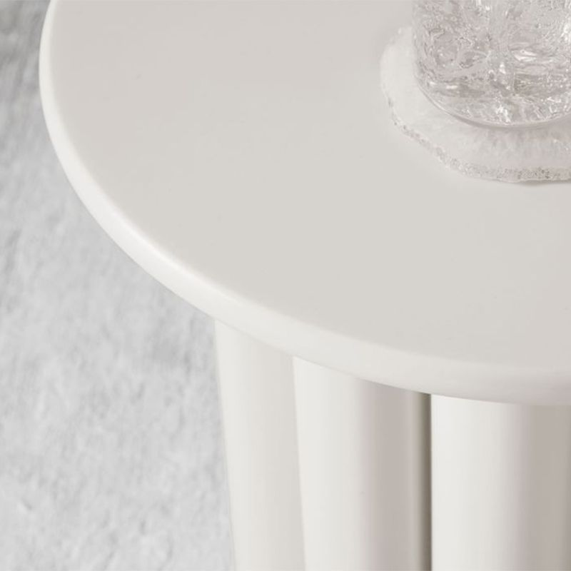 13.7"/15.7"Tall 4 Legs Brown/ White Round Wooden Coffee Table