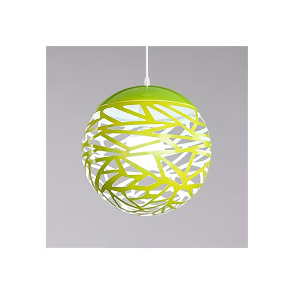 8"/12" W Stenciled Metal Shade Pendant Light Contemporary 1 Light Dining Room Hanging Light in Black/White