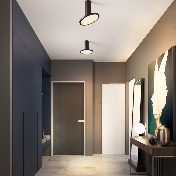 Plafondinbouwlamp met buizen, Scandinavische metalen hal LED-downlight met ronde acrylkap