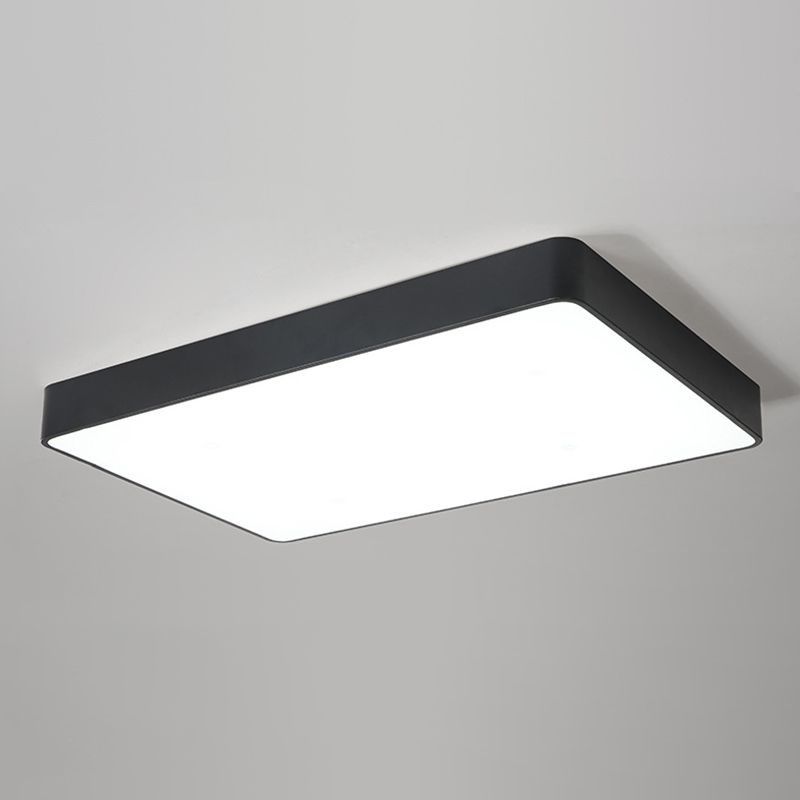 Plafoniera da incasso a LED rettangolare in ferro nero/bianco con montaggio a incasso Simplicity con diffusore in acrilico
