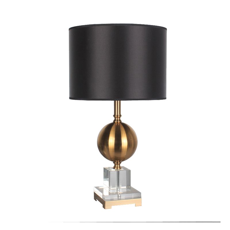 1 table de cylindre de tête Lumière modernisme en tissu lampe de lecture en or pour la salle à manger