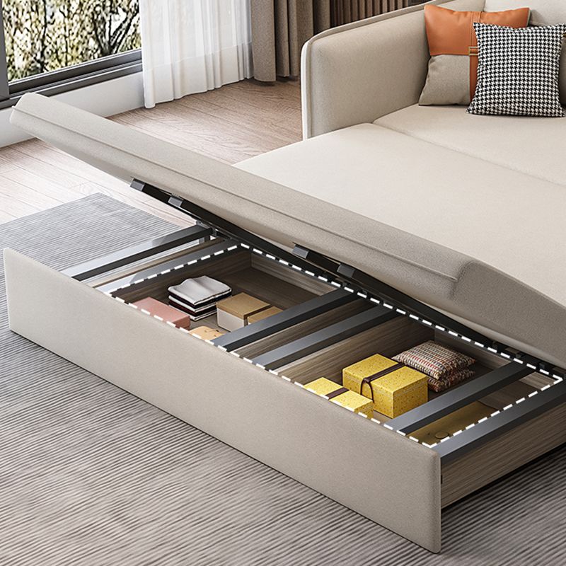 Contemporary Square Arm Faux Leather Stain Resistant Bed Settee