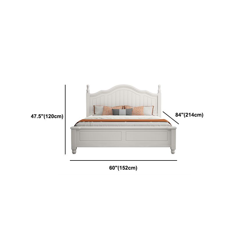 Contemporary Wooden Arched Standard Bed, Panel Headboard Bed