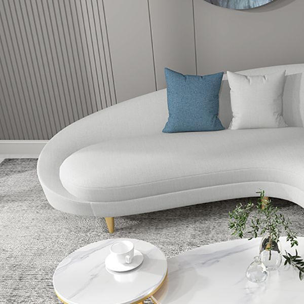 Solid Color Contemporary Sofa Tight Seat Foam Sloped Arms Settee