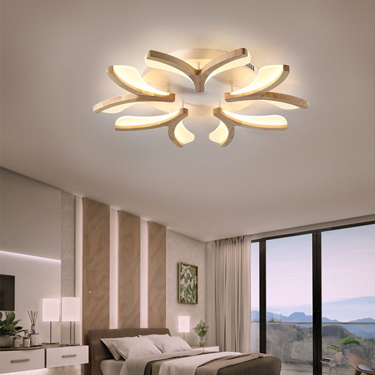 Petal beige près du plafond minimalisme minimalisme LED Plafond en bois monté de plafond