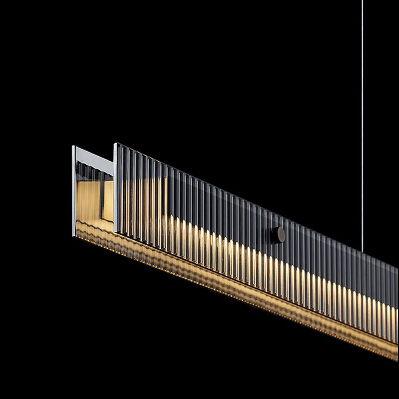 1 Light Glass Linear Hanging Lamp Kit Modern Hanging Island Lights
