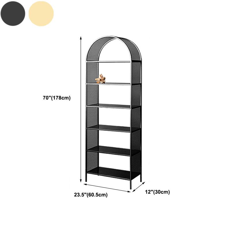 Modern Metal Bookcase Standard Vertical Open Shelf Bookshelf