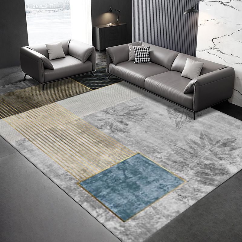 Zwart modern tapijt polyester patroon tapijt wasbaar tapijt voor woningdecoratie