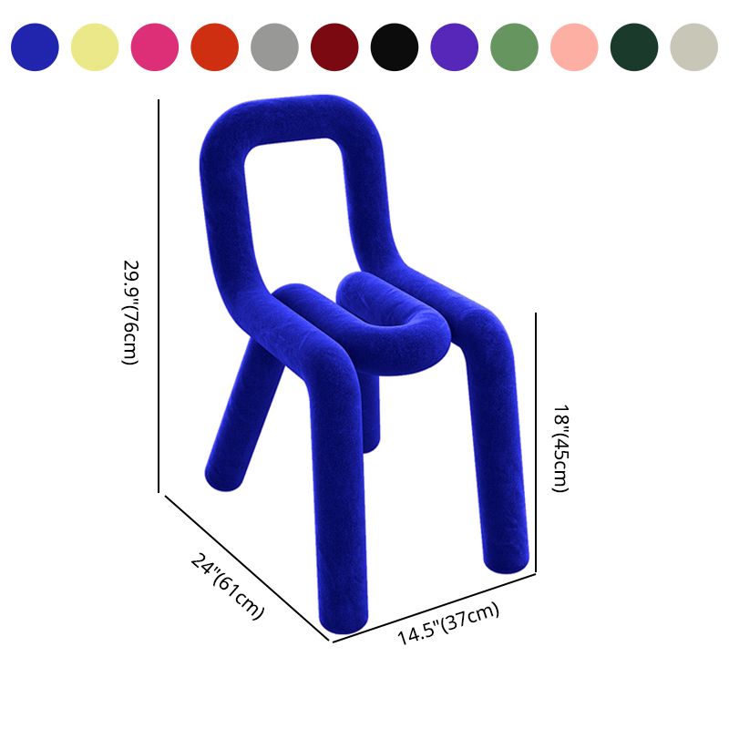 Silla lateral de terciopelo de estilo diseñador, sillas de comedor con respaldo abierto y acabado mate para el hogar