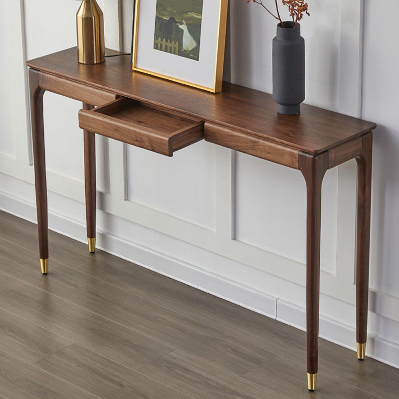 Rectangle Shape Console Table Walnut Wood Console Sofa Table for Hall