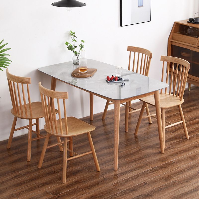 Rectangular Sintered Stone Dining Table Modern Furniture with 4 Legs for Office