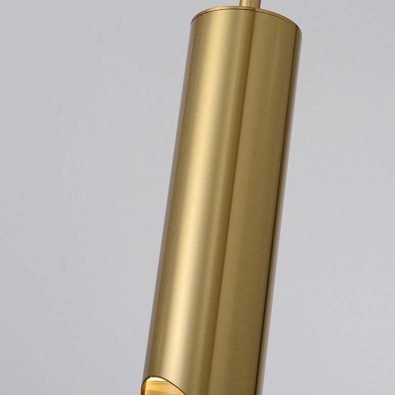 Minimaliste moderne LED Pendante Light Light Aluminium Lampe suspendue cylindrique avec une teinte acrylique