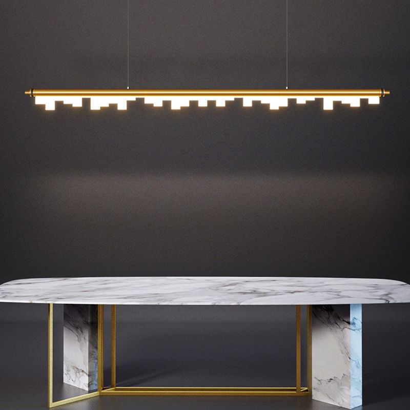 LED -Anhänger Leuchte lineare Form hängende Lampe mit Acrylschatten für Esszimmer