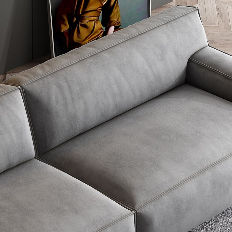 Recessed Arm Modular/Stationary Furniture Sectionals in Grey