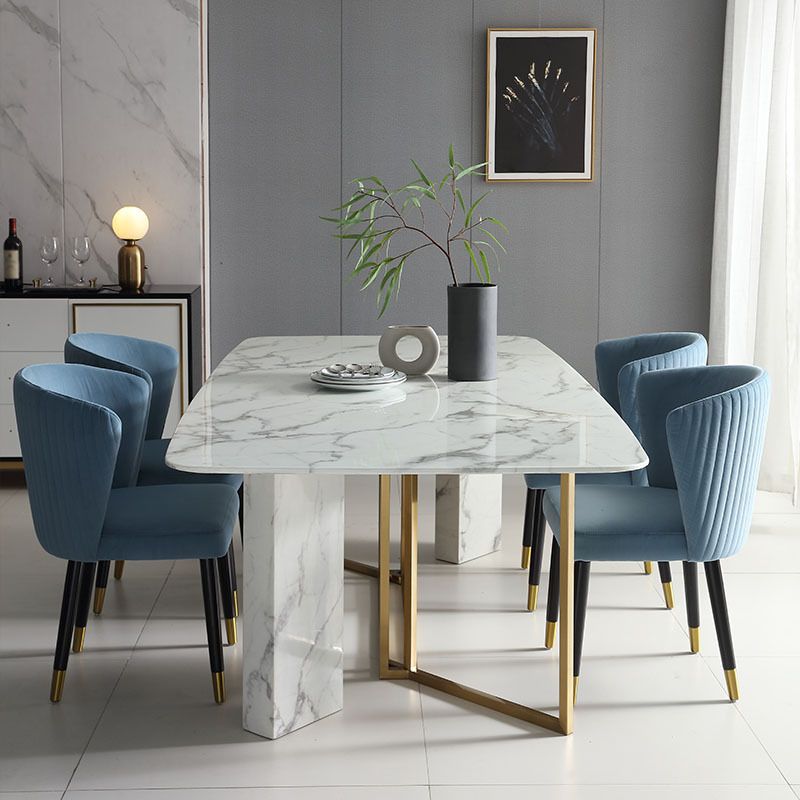 Stone Top Table Rectangle Dining Table for Home Kitchen Dinner