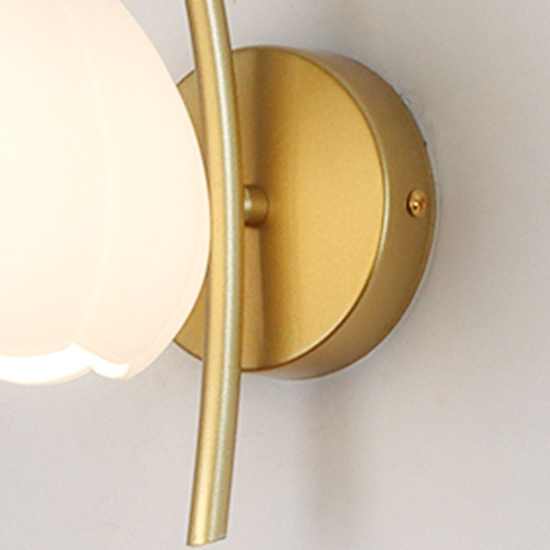 Glass Shade Wall Mounted Sconce Modern White Shade Wall Lights for Bedroom