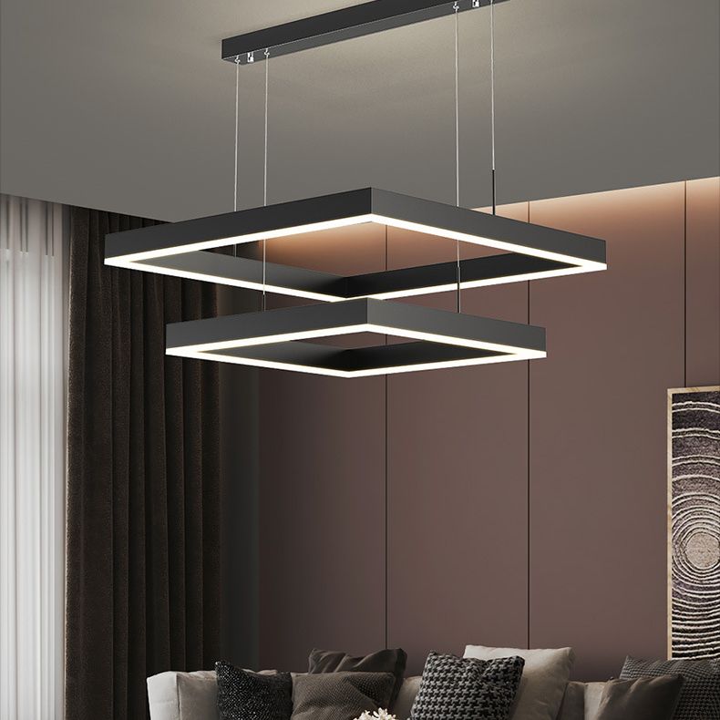 Luz de luz colgante cuadrada luces colgantes de metal modernas