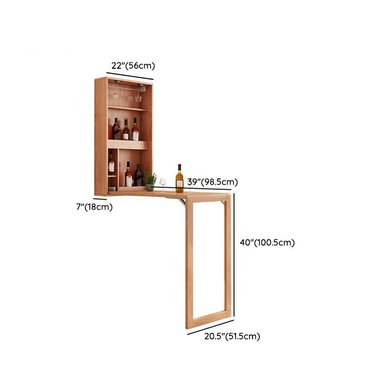 Solid Wood Bar Table Folding Dining Table for Kitchen Living Room