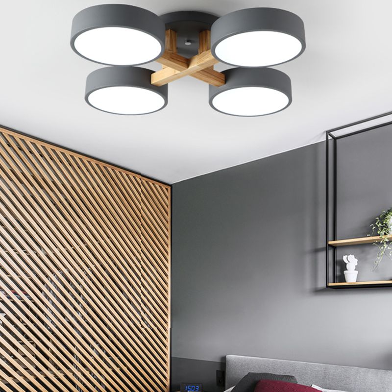 Plafonniers encastrés à LED multi-têtes, luminaire de plafond contemporain