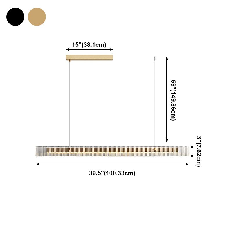 1-leichte Insel Deckenleuchte moderne Stil Rechteckige Form Glasanhänger Beleuchtung
