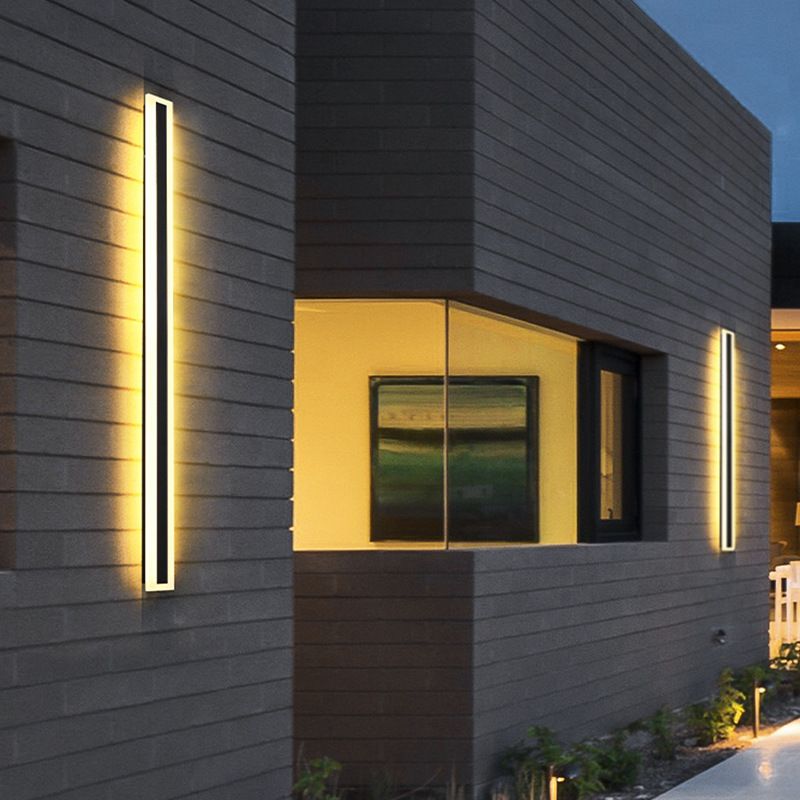 Modern Metal Wall Sconce Linear Shape Wall Light with Acrylic Shade for Living Room