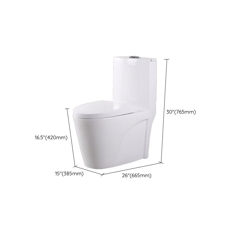 Modern White Flush Toilet Floor Mounted Toilet Bowl with Slow Close Seat for Washroom