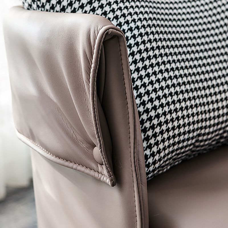 Swivel Chair in Brone Leather Chair with 4-Star Base and One Pillow