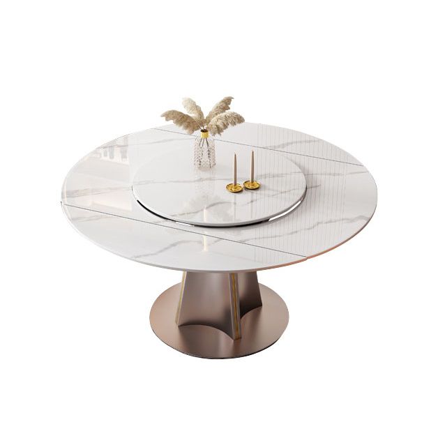 Metal Pedestal Dining Table Extendable Dining Table for Kitchen