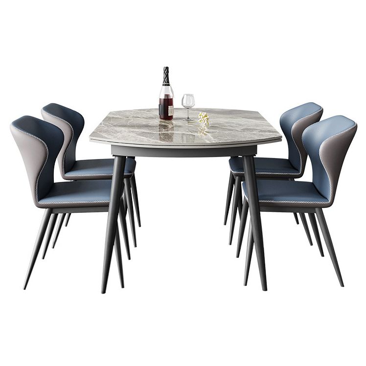 Mesa de piedra sinterizada moderna mesa de comedor de cocina estándar en gris