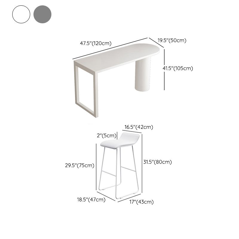 Industrial Indoor Bar Table Set 1/2 Pcs Solid Wood Bar Table with Upholstered Stools