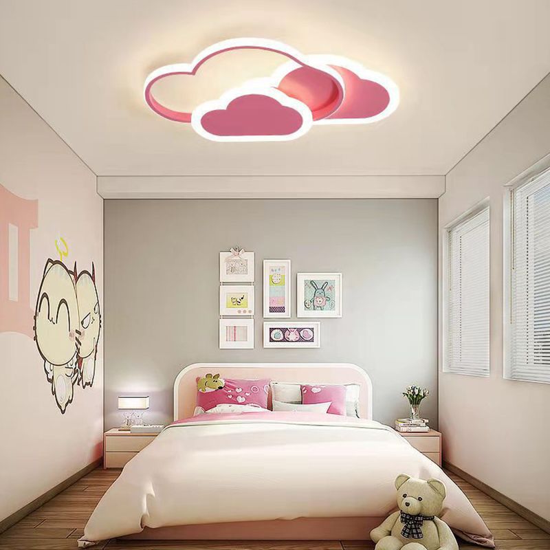Creative Shaped LED Plafond Licht Kids Room Minimalist Line Design Flush Mount Verlichting Armatuur met Acryl Schaduw