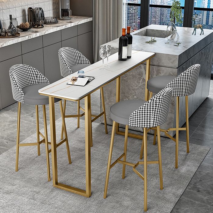 Industrial Style Stone Top Cocktail Bar Table 42-inch Height Table for Kitchen