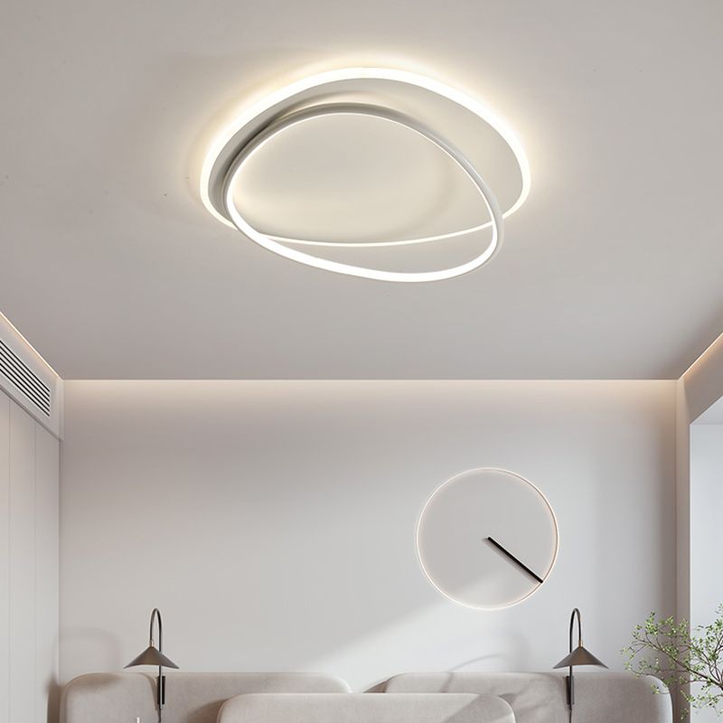 Plafonnier encastré à abat-jour rond en métal, luminaire moderne à 2 lumières