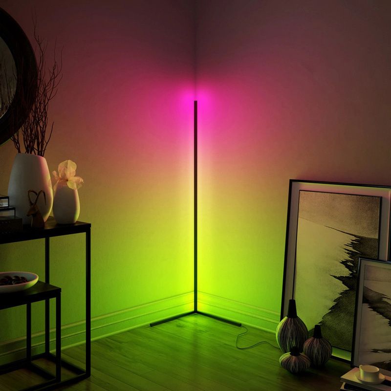Modern Aluminium Simple Floor Lamp Geometric Line LED Floor Light for Bedroom