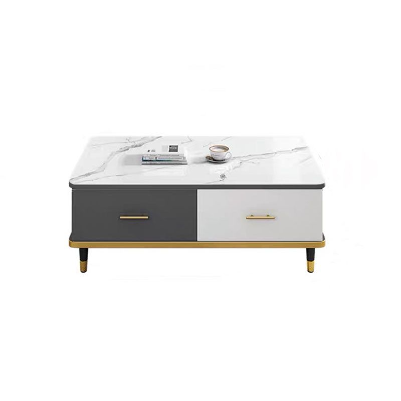 Modern Style Rectangular Design Toughened Glass Top Coffee Table