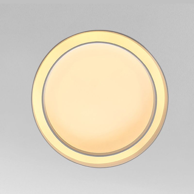 Circular LED Flush Mount in Modern Minimalist Style Wrought Iron Ceiling Fixture with Acrylic Shade