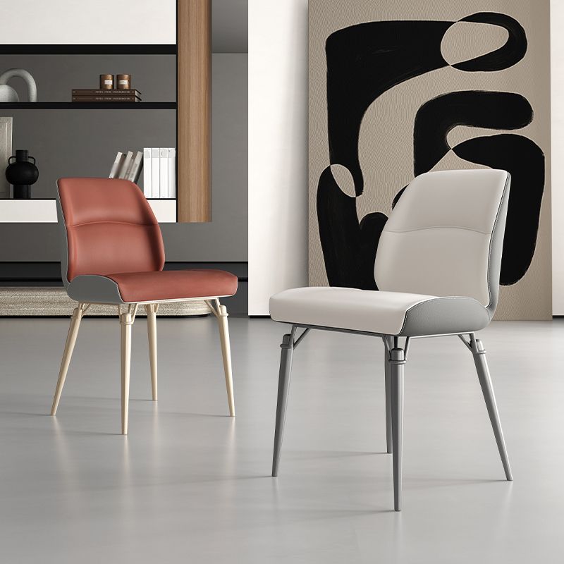 Contemporary Dining Chairs Armless Dining Chair with Metal Legs for Kitchen