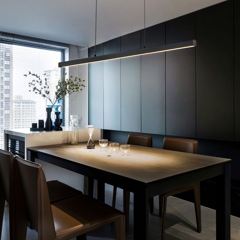 Suspendu de style Long Strip Island Long Light Light pour salle à manger