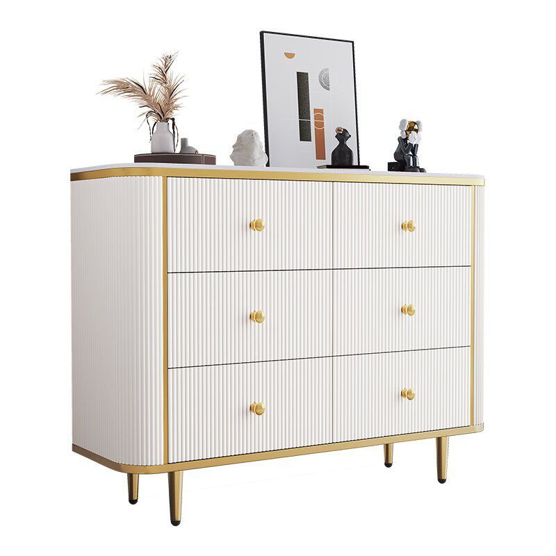 Glam Bedroom Chest Stone 16"Wide Storage Chest with Metal Legs