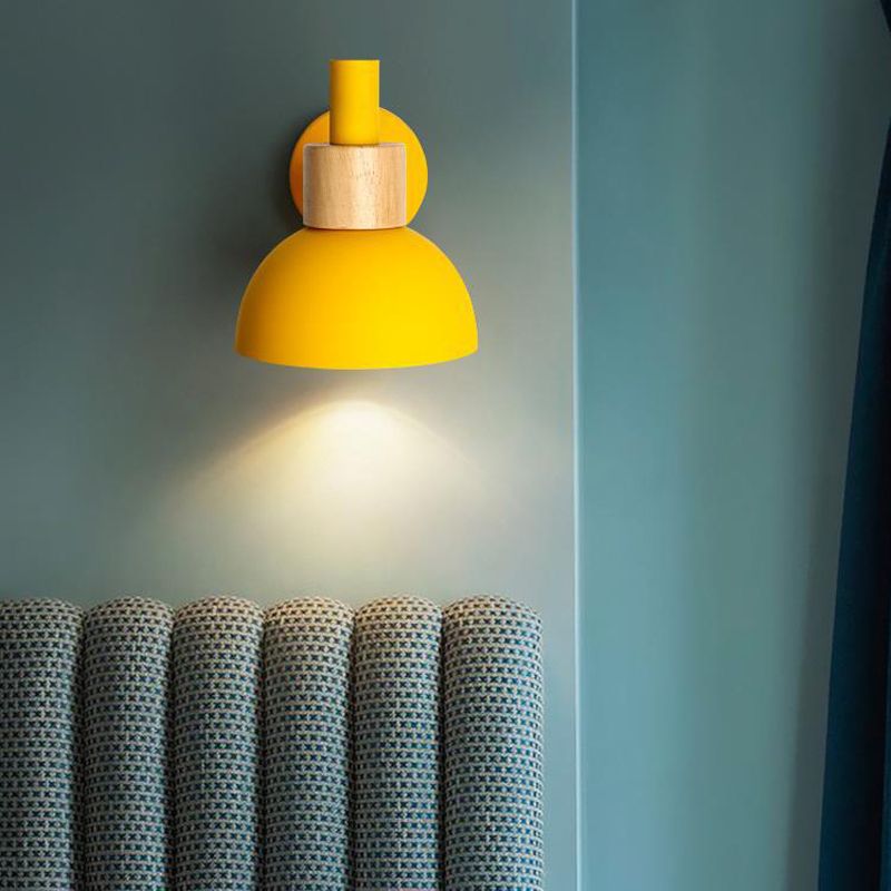 Metal Bowl Shape Wall Light Modern Style 1 Light Wall Light Sconce