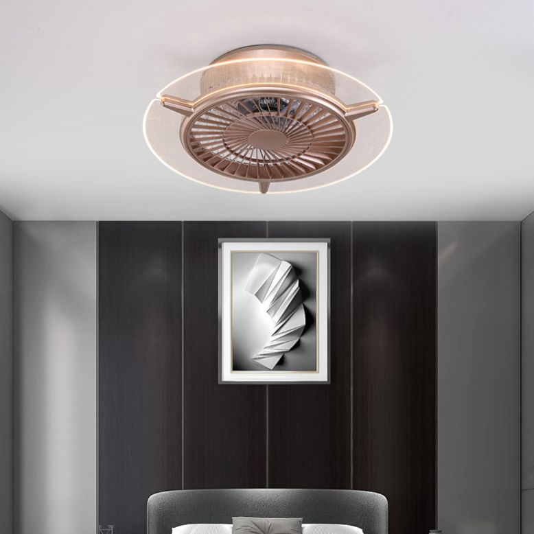 Roségold -Scheibe -Form -Spülen -Deckenventilator Leuchtt