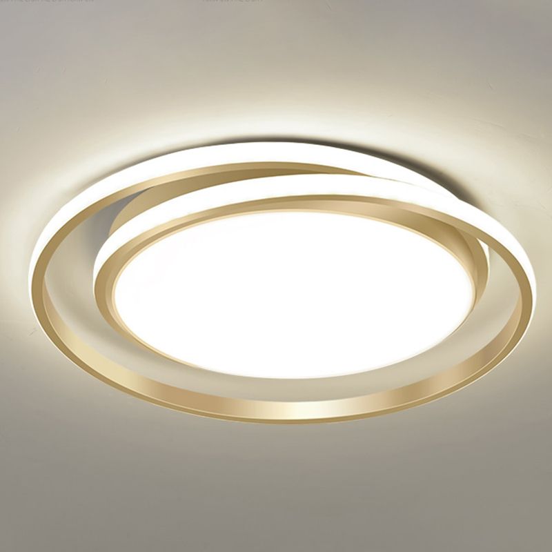 Modern Minimalist Metal Flush Mount Ceiling Lamp Round Shape LED Flush Mount Lighting for Bedroom
