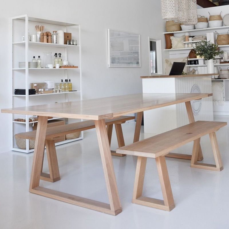 SLED BASE DININGplaats tafel dennen vaste houten eettafel rechthoek voor huis