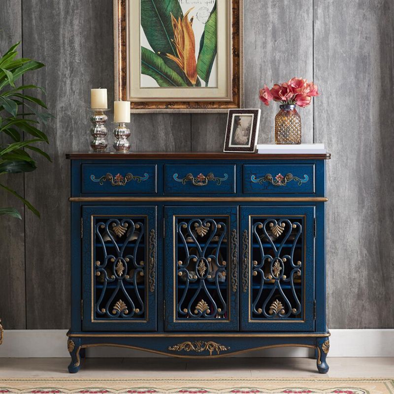 Industrial Cabriole Legs Storage Cabinet Solid Wood Storage Cabinet